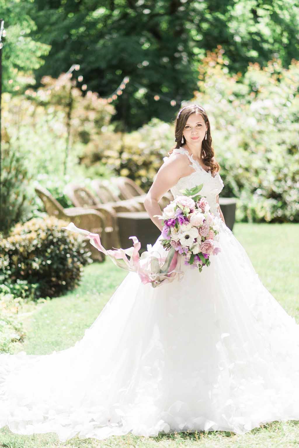 Bella Fiori Florist - Bella Luna Farms - Becca Jones Photography - Snohomish Washington - the bride carried a lush bouquet of garden roses, anemones, sweet peas, koko loko roses, lavender, purple, and white