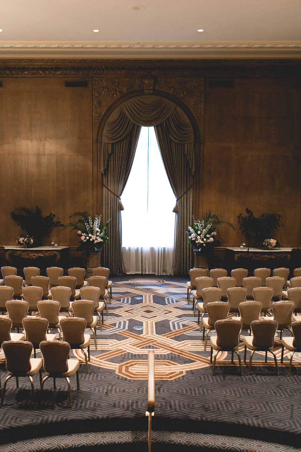 Bella Fiori, Seattle Wedding Florist, Fairmont Olympic Hotel - Garden Styled Ceremony Altar Floral Arrangments